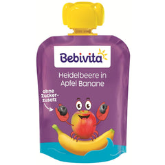 Torebki do wyciskania z jagodami, jabłkami i bananami - 16 (4 opakowania po 4 x 90 g każde), bez dodatku cukru, bezglutenowe, idealne na wynos i przekąski w podróży