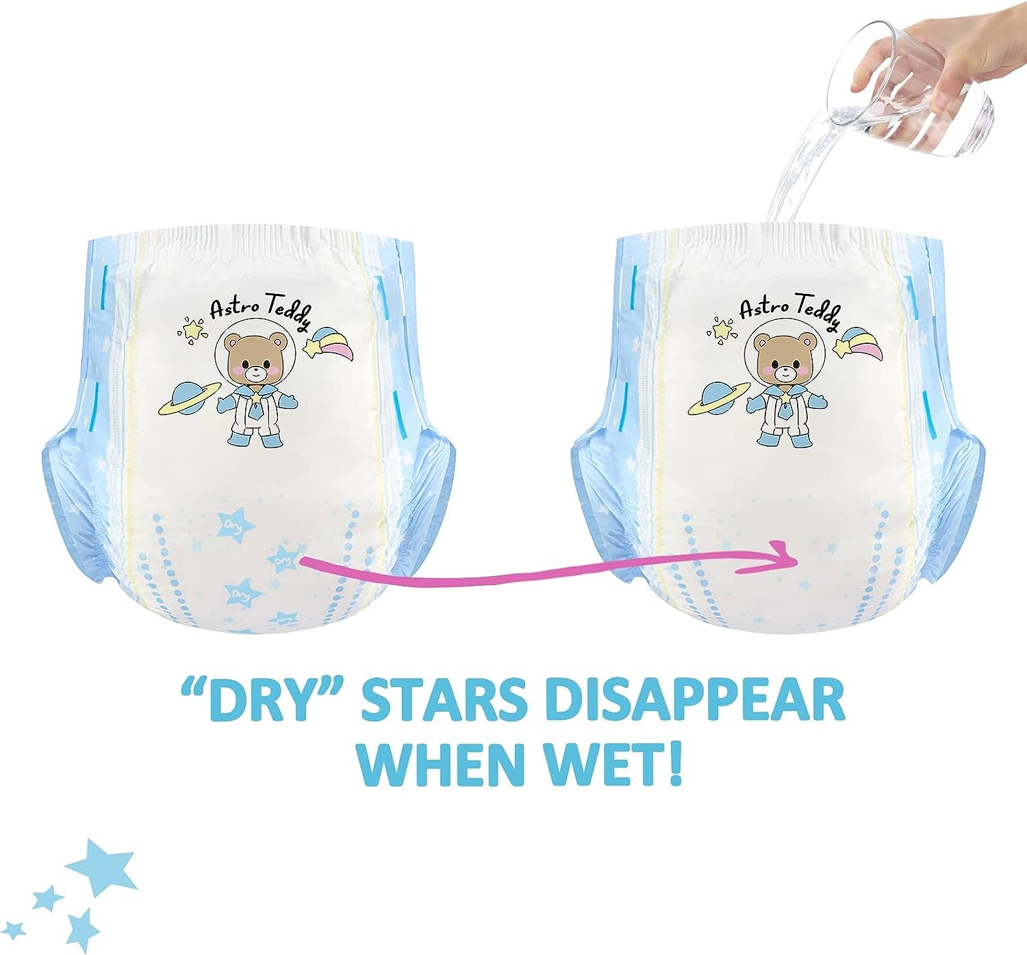 Pieluszki z nadrukiem dla dorosłych 5500-5800 ml, 2 opakowania, 3 nadruki, losowy asortyment - Astro Babies (L)