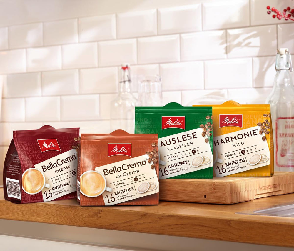 Melitta BellaCrema Intenso gemahlener Röstkaffee in Kaffee-Pads 10 x 16 Pads & Café Bistro Röstkaffee in Kaffee-Pads, 100 Pads