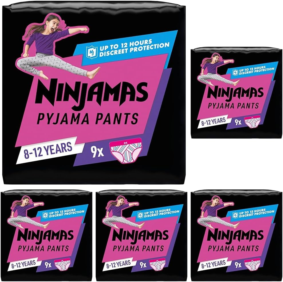 Spodnie od piżamy Hearts 9 Majtek pochłaniających noc 8 lat 27kg-43kg Ochrona przed wyciekami przez całą noc