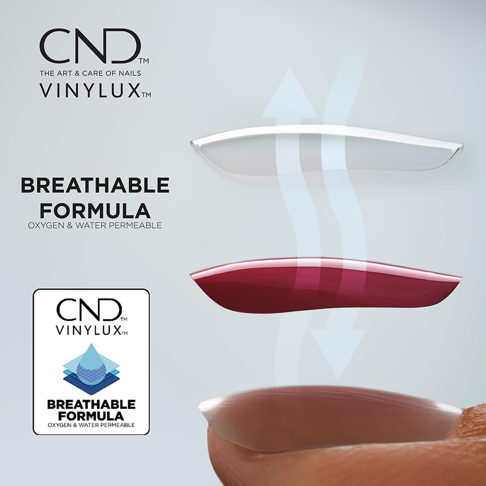 CND Vinylux - Top Coat pentru ojă, aplicare ușoară, rezistă peste o săptămână, formulă cu uscare rapidă, ușor de îndepărtat, protejează ojă, strălucire suplimentară, 15 ml