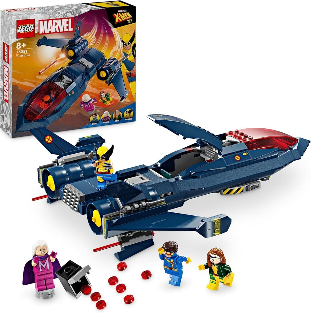 LEGO Marvel X-Jet X-Men Model samolotu do zbudowania z figurkami, w tym Wolverine i Rogue Zabawkowy superbohater dla dzieci na prezent dla chłopców i dziewcząt w wieku 8 lat 76281 Zestawy do budowania Beuche den LEGO-Store Single