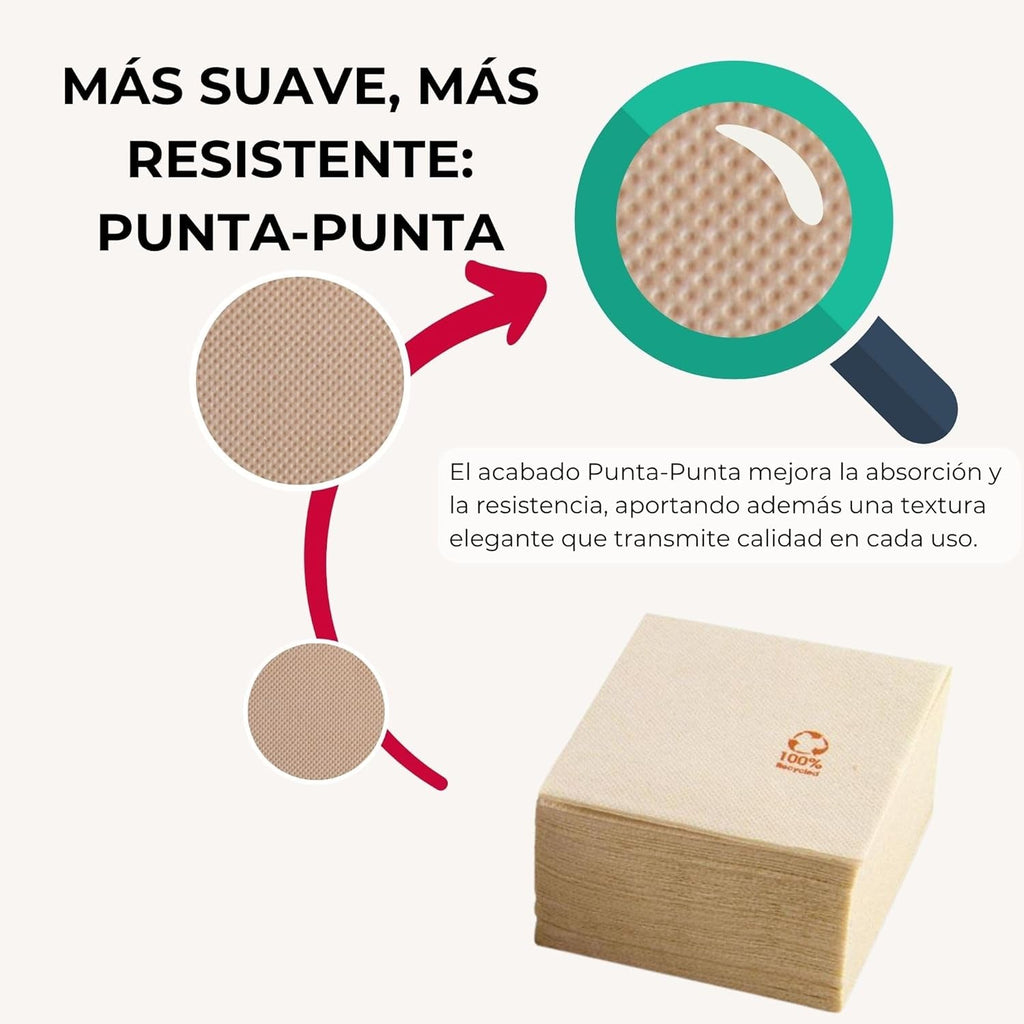 Șervețel de cocktail din hârtie, pliat 1/4, dantelă, natural, 150 șervețele