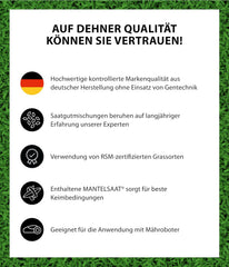 Dehner Saatgut Trockenrasen, Hochwertige Rasensamen Für Strapazierfähigen/Trockenheitsresistenten Rasen, Schnell Keimend/Pflegeleicht, Ideal Für Heiße Sommermonate, 3 Kg Für Ca. 100 M²
