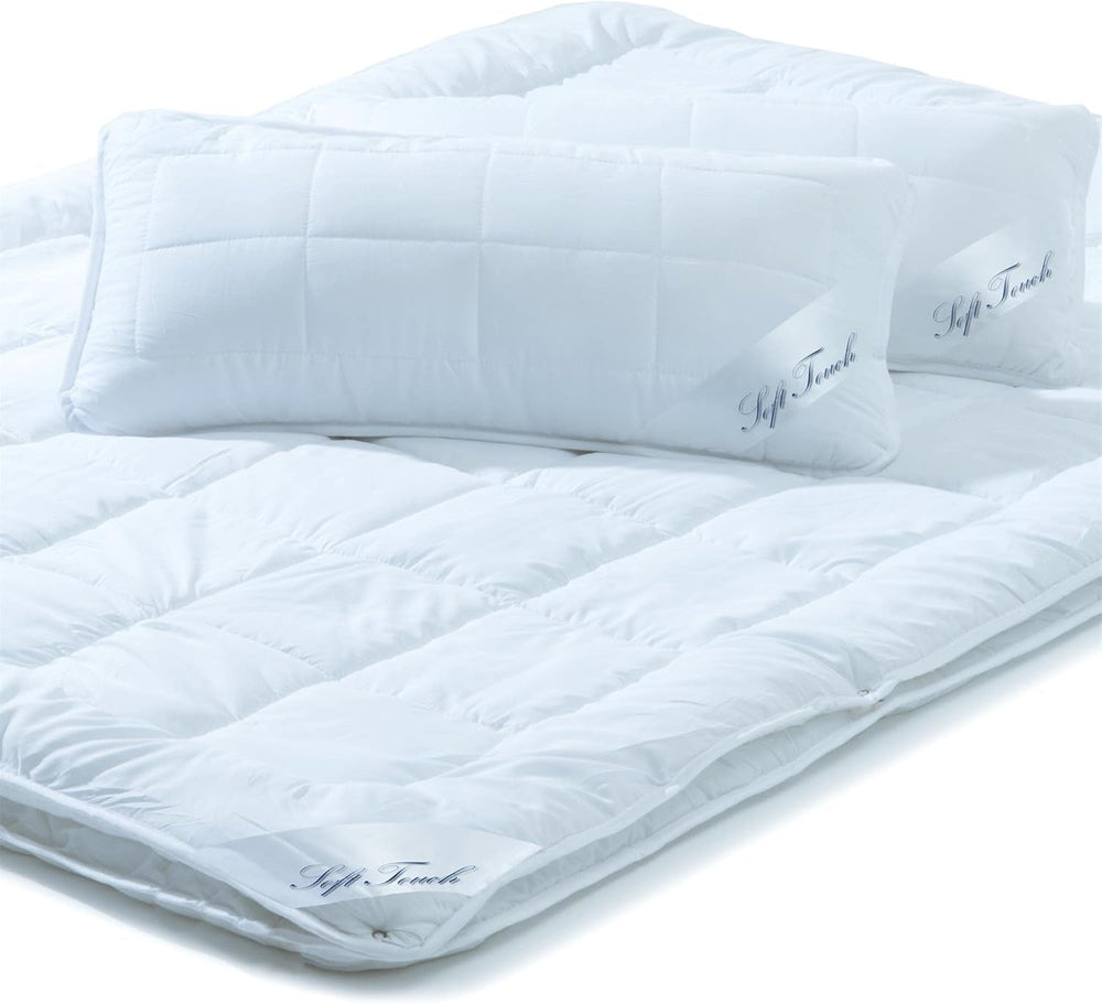 Aqua-Textil Soft Touch Set pentru copii Plapumă 100 X 135 Cm 250G și 350G cu pernă 40 X 60 Cm 150G Plapumă 4 anotimpuri Reglare climatică Oeko-Tex Plapumi si pilote Naty Shop 220X260 Cm + 2X 40X80 Cm 4 anotimpuri