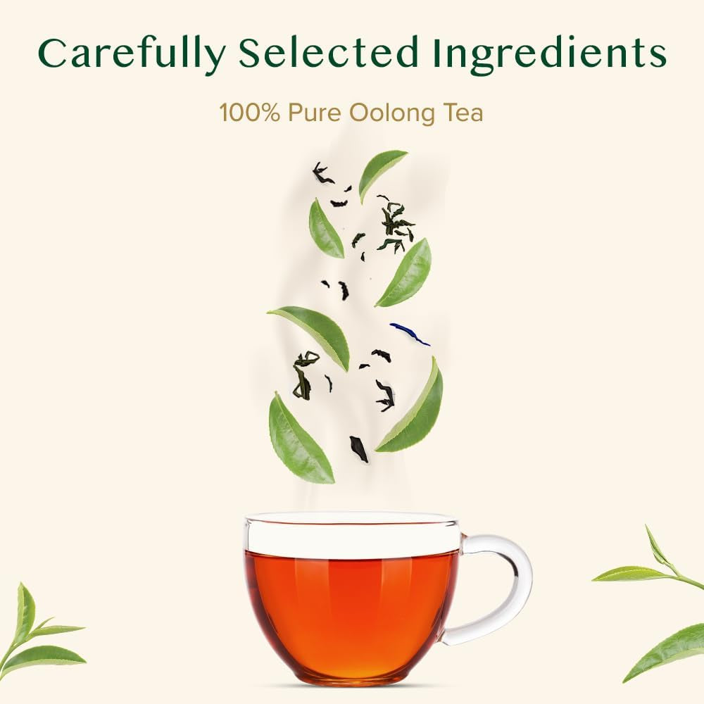 VAHDAM, ceai Oolong de munte (100 g) Cules manual în plantațiile de altitudine din Darjeeling | Frunze de ceai Oolong 100% naturale | Direct de la sursă din India | Se prepară ca ceai fierbinte/rece