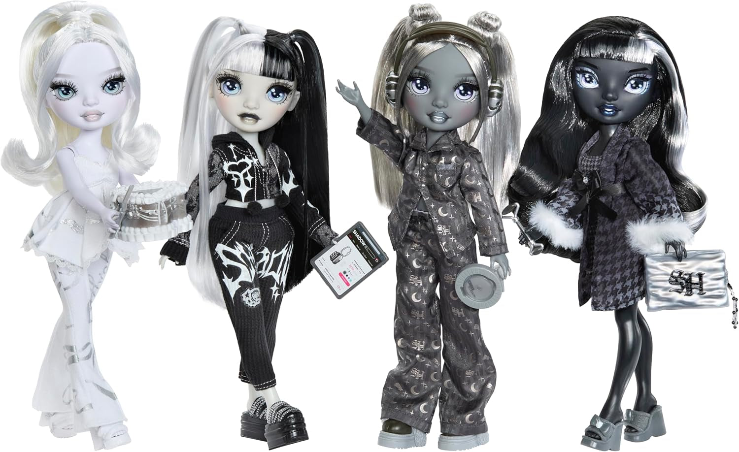 Rainbow High Shadow High Girl's Night - Luna Madison – 28 cm Modepuppe in Grautönen, Graues Haar & Outfit mit Accessoires und Kamm – Für Sammler und Kinder ab 6 Jahren