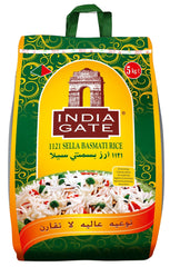 INDIA GATE Ryż Sella Basmati, wstępnie ugotowany (z Indii, drobnoziarnisty), aromatyzowany, opakowanie zbiorcze - 1 opakowanie (1 x 5 kg)