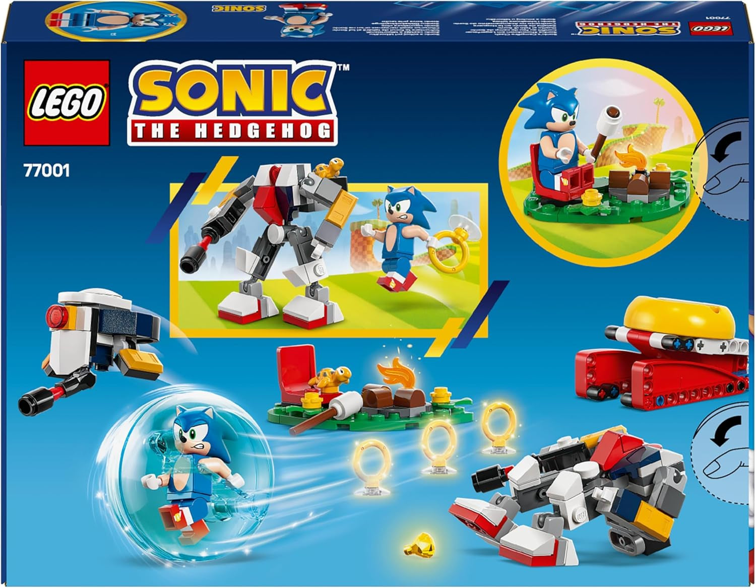 LEGO Sonic the Hedgehog Sonics Showdown At The Campfire, jucărie de jocuri pentru copii și fani ai jocurilor video, set de construcție pentru băieți și fete de la 7 ani, set de aventură, colecționabil 77001 Seturi de constructie Besuche den LEGO-Store