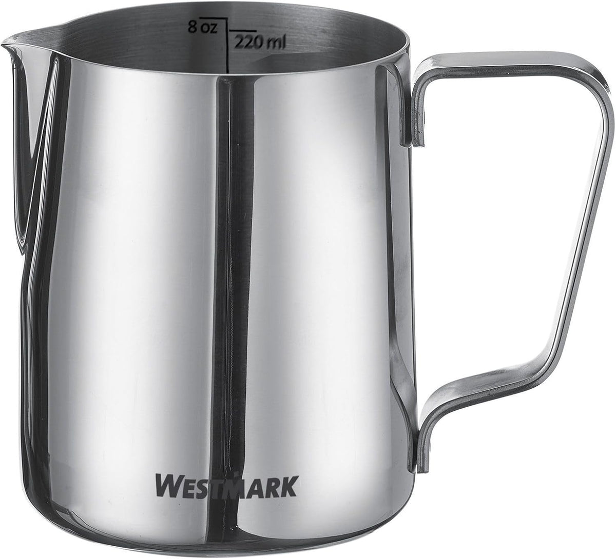 Carafă pentru lapte Westmark Brasilia 200 ml – ideală pentru frișcă de cafea, lapte, miere și alte aditivi pentru cafea și ceai, accesoriu barista – oțel inoxidabil