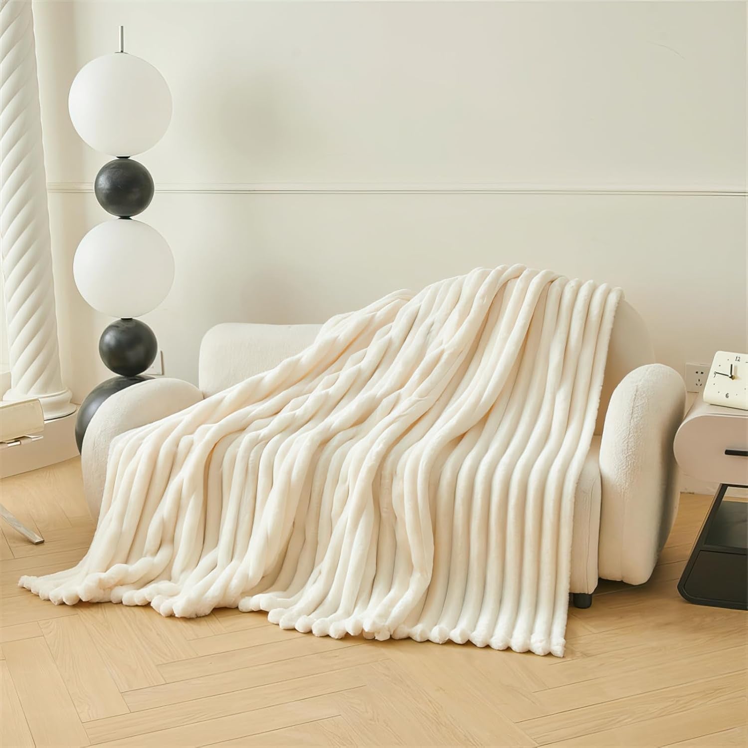 Wygodny Koc 200X230 Cm - Ciepły i puszysty koc na łóżko i narzutę na sofę Kocyk dla mamy, kobiety i dziewczyny (beżowy, 200X230Cm) Łóżka i koce KEAYOO