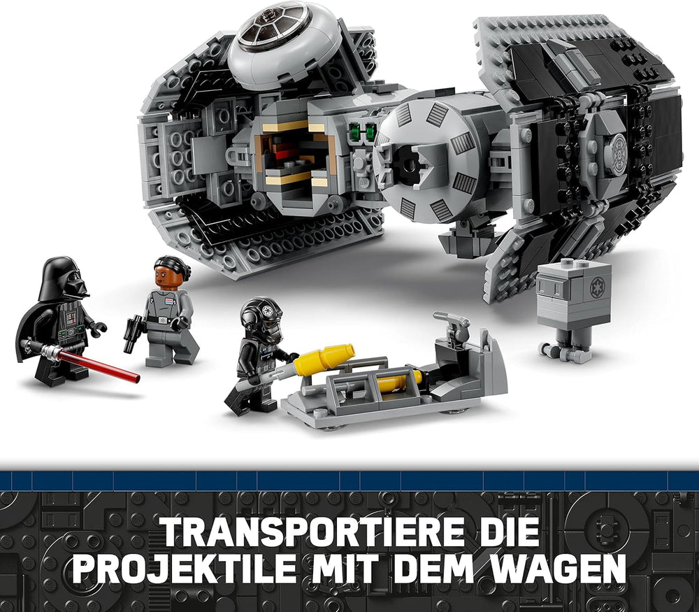 Zestaw LEGO Star Wars Bombowiec TIE z minifigurkami Dartha Vadera z mieczem świetlnym i droidem Gonk, zabawka do zbudowania myśliwca gwiezdnego jako prezent 75347 Zestawy do budowania Besuche den LEGO-Store
