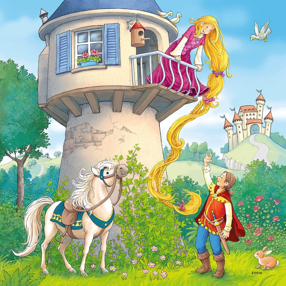 Ravensburger Puzzle pentru copii - 08051 Rapunzel, Scufița Roșie și Regele Broască - Puzzle pentru copii de 5 ani și peste, cu 3X49 piese Puzzle Naty Shop