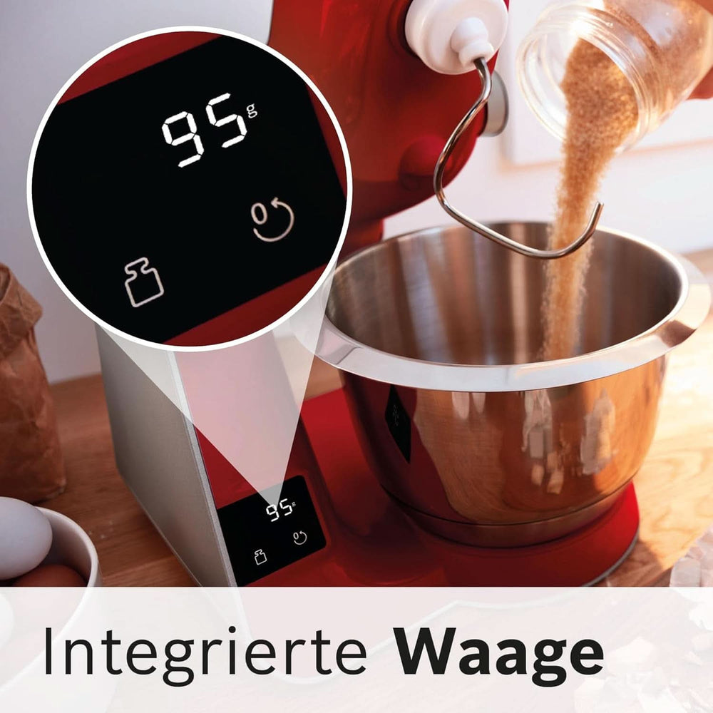 Robot kuchenny Bosch Seria 4 MUM5X720, zintegrowana waga, miska ze stali nierdzewnej 3,9L, mikser 1,25L, 1000W Akcesoria Żywność i karmienie piersią Bebe Naty Shop