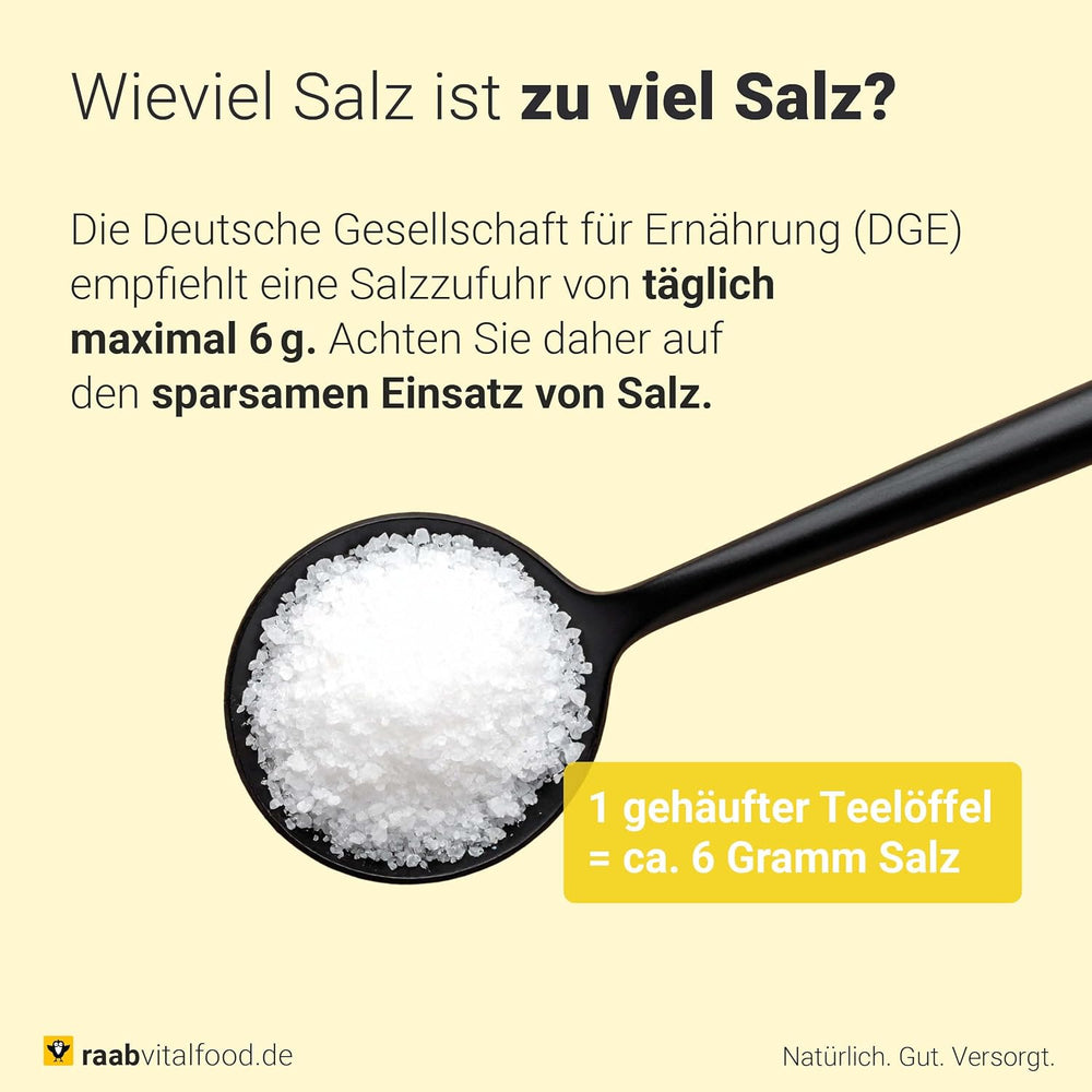 Raab Vitalfood Kalium salt-Mischung, Mineralsalzmischung mit 66,7% Natriumchlorid (Kochsalz) i 33% Kaliumchlorid, Kalium trägt zur Aufrechterhaltung eines normalen Blutdruck bei (1 x 200 g dawka)