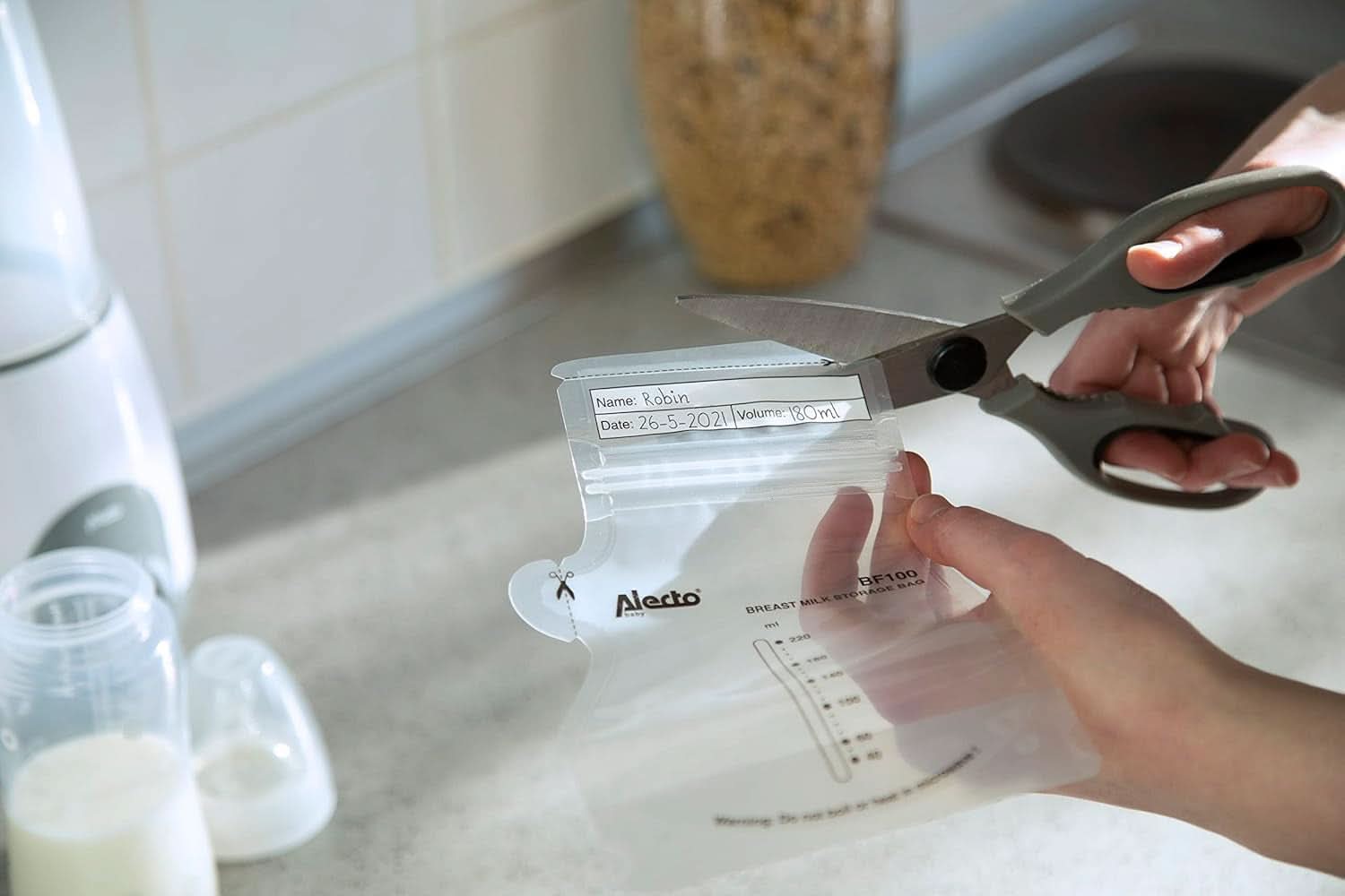 BF100 Worek do przechowywania mleka matki - Worek na mleko matki - pojemność 220 ml - 100 sztuk - Przezroczysta żywność i akcesoria do karmienia piersią Sklep Bebe Naty