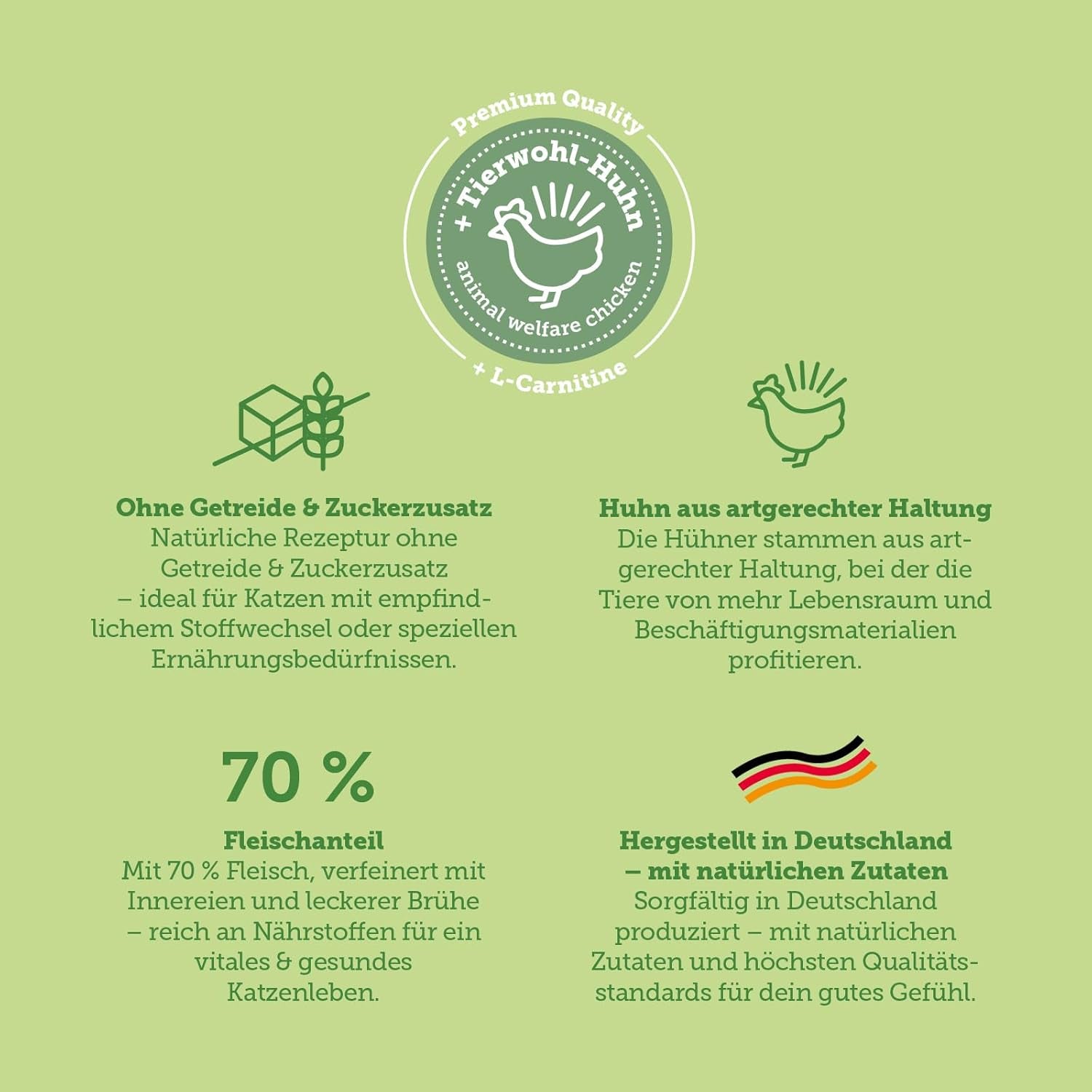 MERA Cats Nature Hrană umedă sterilizată/ușoară cu pui 12x85g | Pentru pisici sterilizate/castrate | Fără zahăr și cereale | Hrană umedă cu conținut scăzut de grăsimi, conținut ridicat de carne