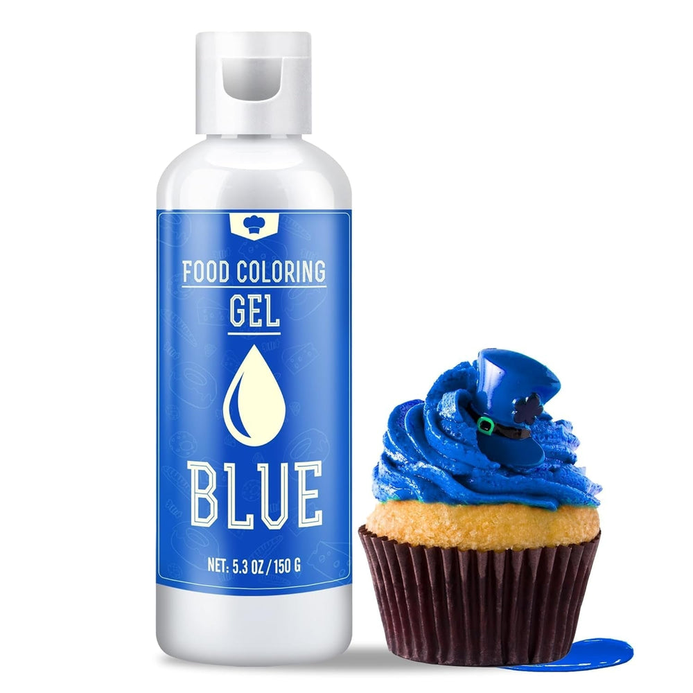 Lebensmittelfarbe Gel - 150G Konzentrierte Gel Lebensmittel Farben Zum Backen, Kuchen Dekorieren, Kekse Und Macaron - Zuckerfrei Food Coloring Für Getränken, Osterei, DIY Seifen Und Basteln (Weiß) Naty Shop Blau