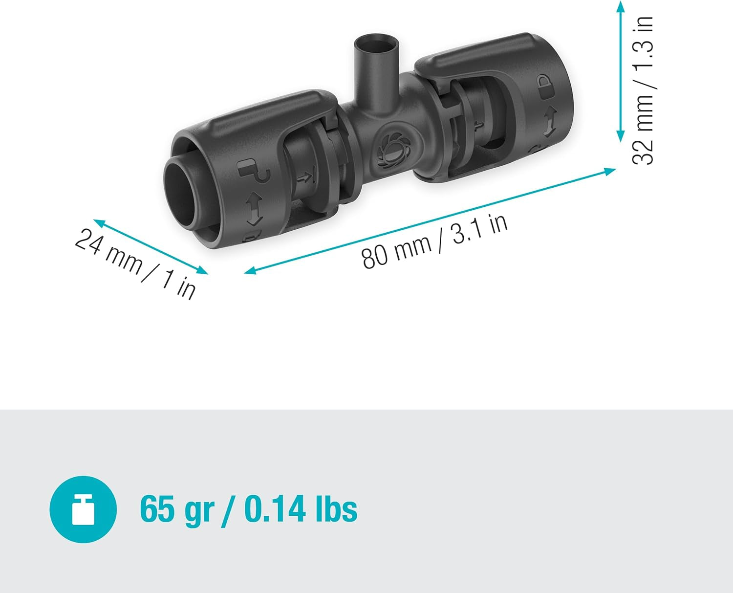 Piesă în T Gardena Micro-Drip-System pentru duze de pulverizare: Conectare între țevi de 13 mm și o duză de pulverizare, udare automată a plantelor, tehnologie de conectare rapidă și ușoară, reutilizabilă (13206-20)