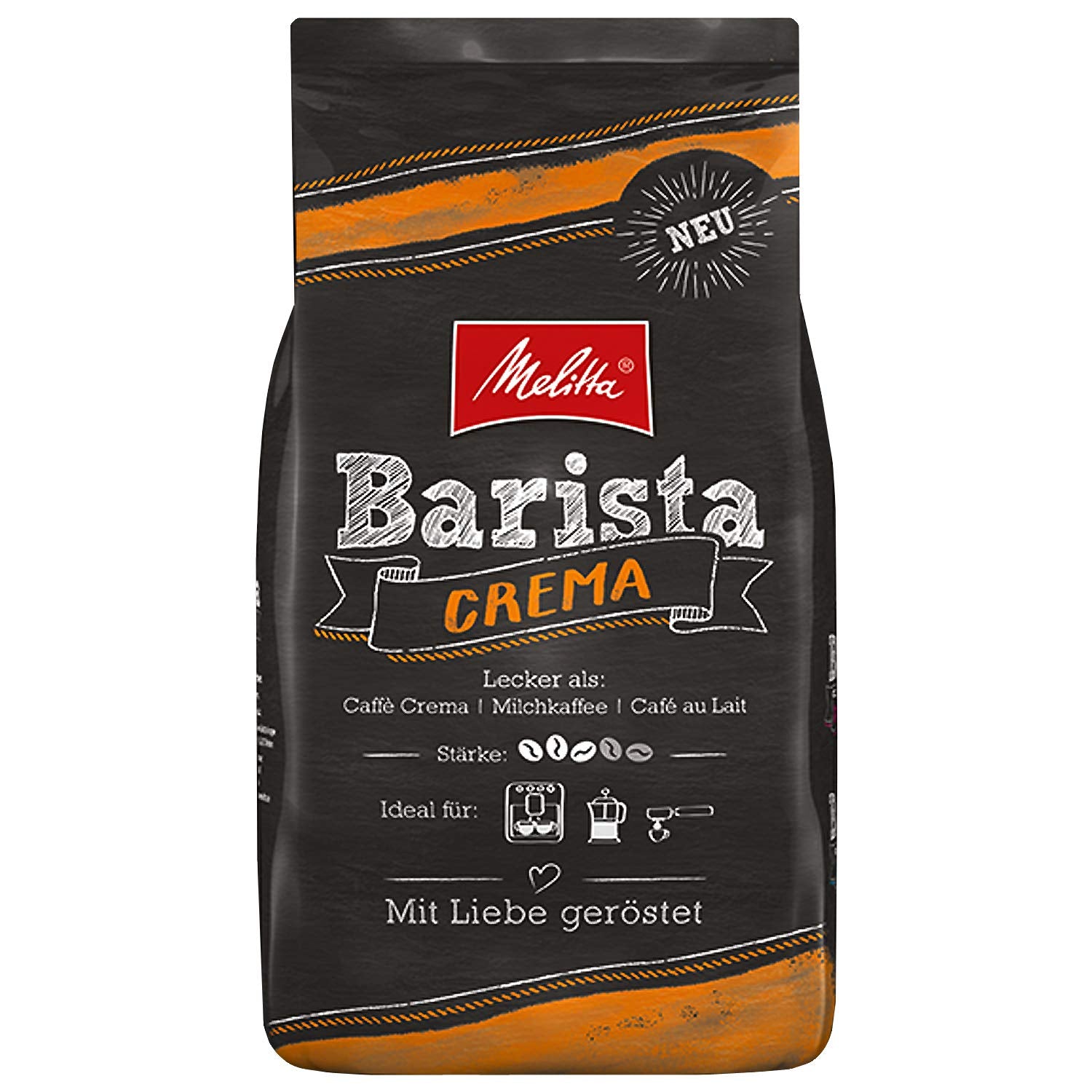 Melitta Barista Crema, Boabe de Cafea Întregi 4x 1000g (4000g) - cafea echilibrată, armonioasă