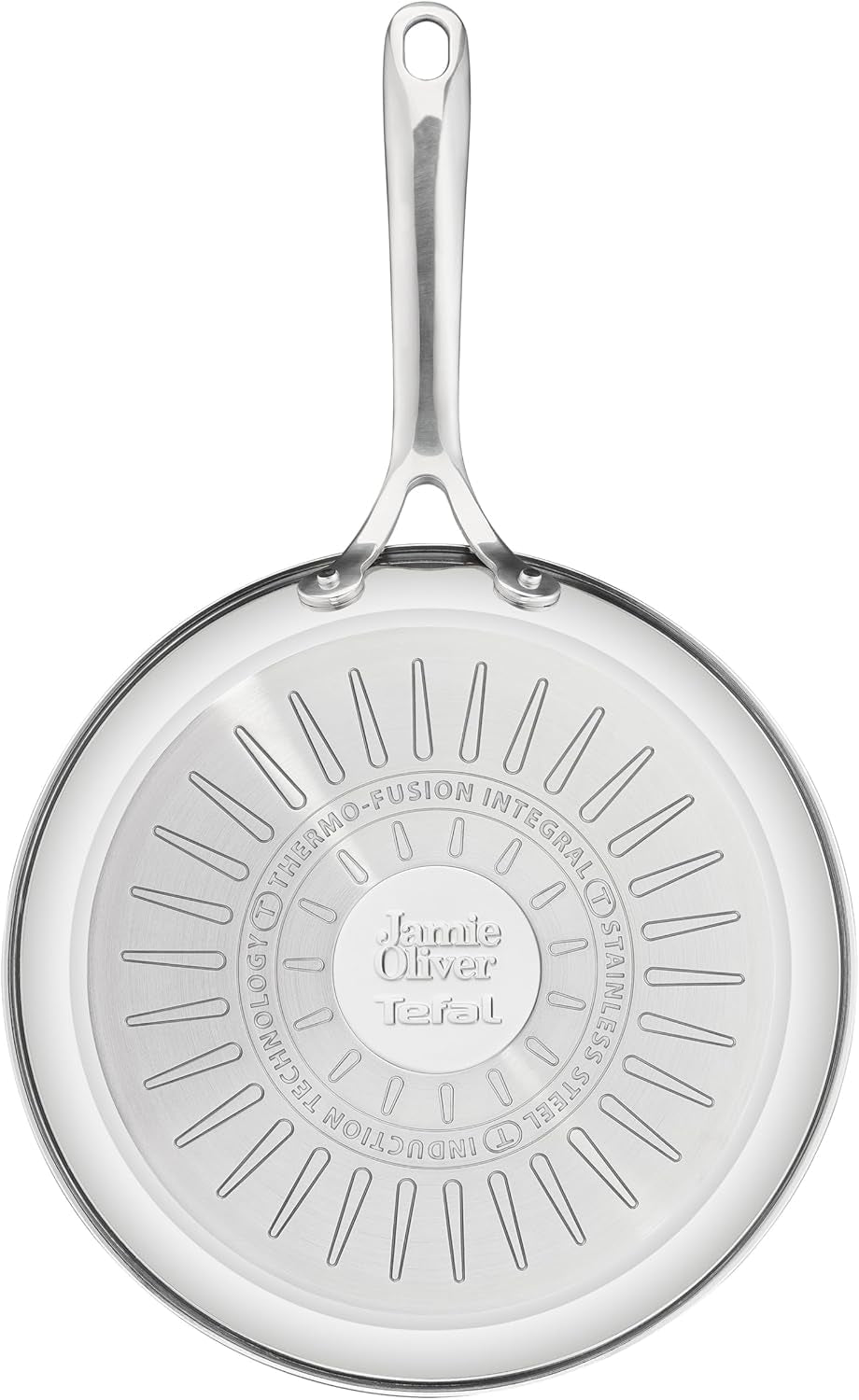 Jamie Oliver marki Tefal Cook Inteligentna patelnia 28 cm, niepowlekana stal nierdzewna, odpowiednia do garnków i patelni indukcyjnych Naty Shop