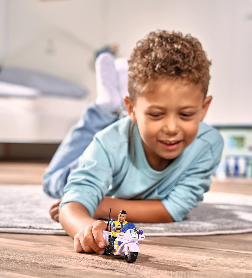 Simba 109251092 - Motocykl policyjny Strażak Sam, Z figurką Malcolma, Z akcesoriami, Sezon 12, Od 3 lat Figurki Naty Shop