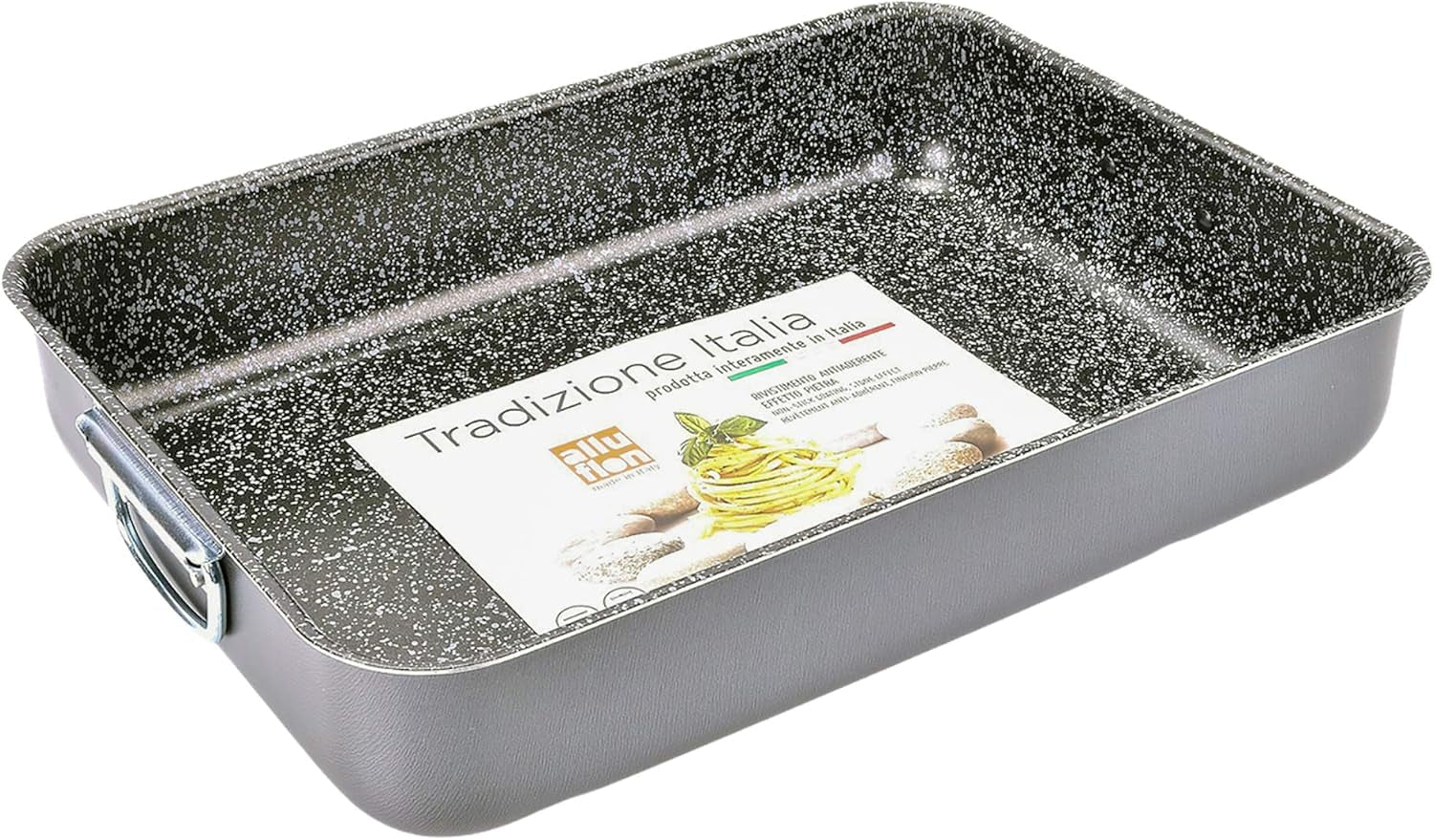 Alluflon Tradition Italy Forma do lasagne, aluminium, kolor czarny, 35 x 25 cm Formy i blachy do pieczenia Naty Shop