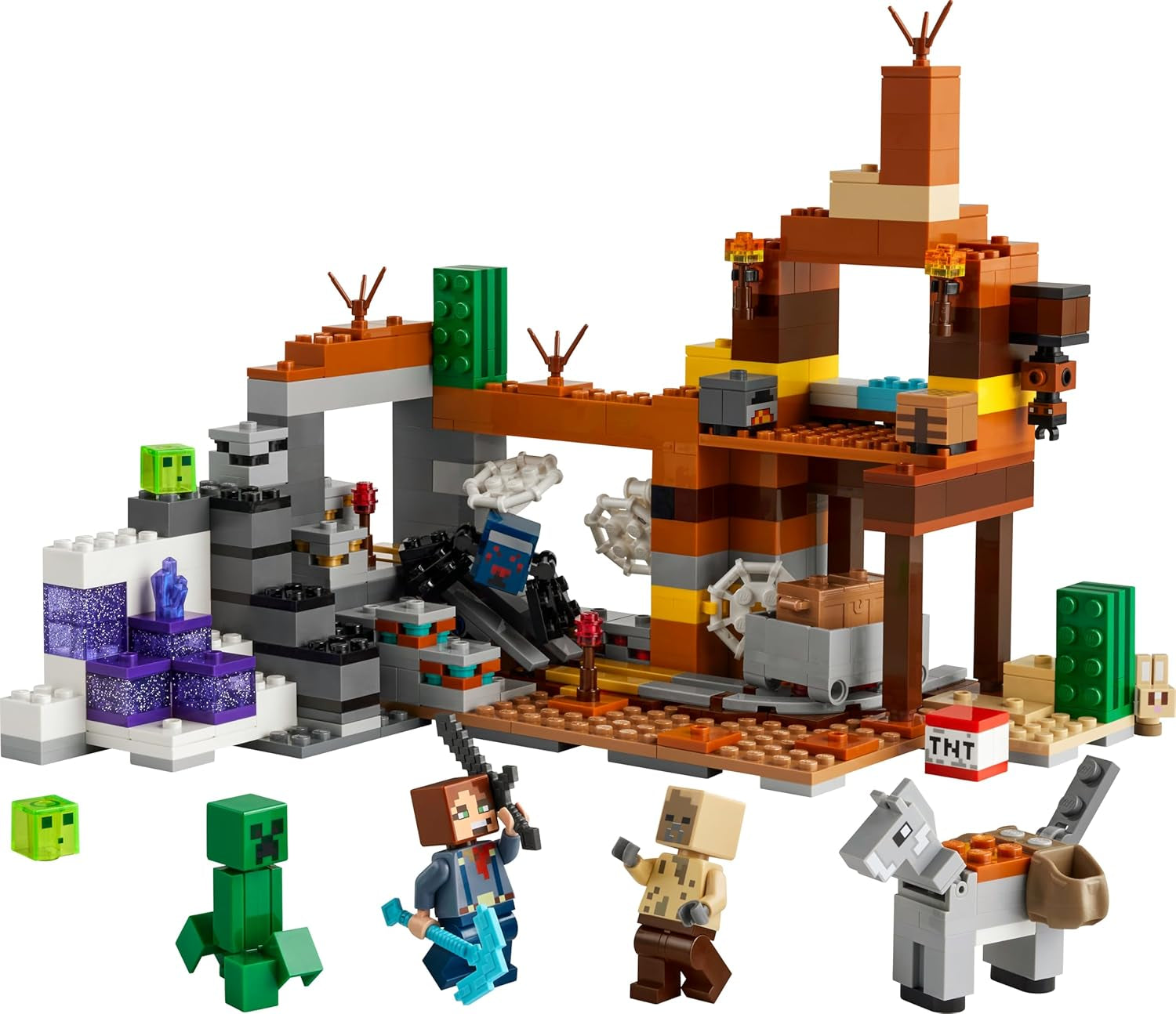 LEGO Minecraft Kopalnia Badlands Gra wideo Zestaw zabawek górniczych dla chłopców i dziewcząt w wieku od 8 lat Zabawne klocki budowlane Zestaw przygodowy Prezent urodzinowy 21263 Zestawy do budowania Besuche den LEGO-Store