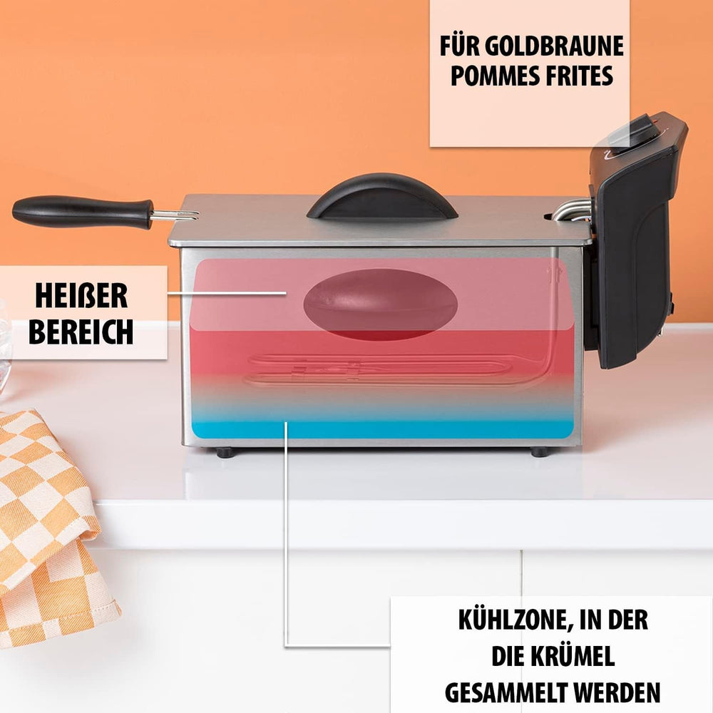 Frytownica olejowa Tristar FR-6935, 2000 W, 3 litry, termostat, strefa zimna, 3-4 osoby, metal AGD Naty Shop