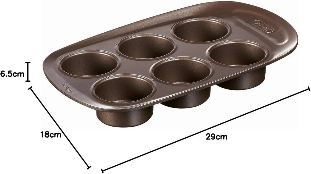Pyrex BANDEJA 6 MAGDALENAS ASYMETRIA PX Muffinförmchen, Metall, Bunt, 6 Magdalena Formy i blachy do pieczenia Naty Shop