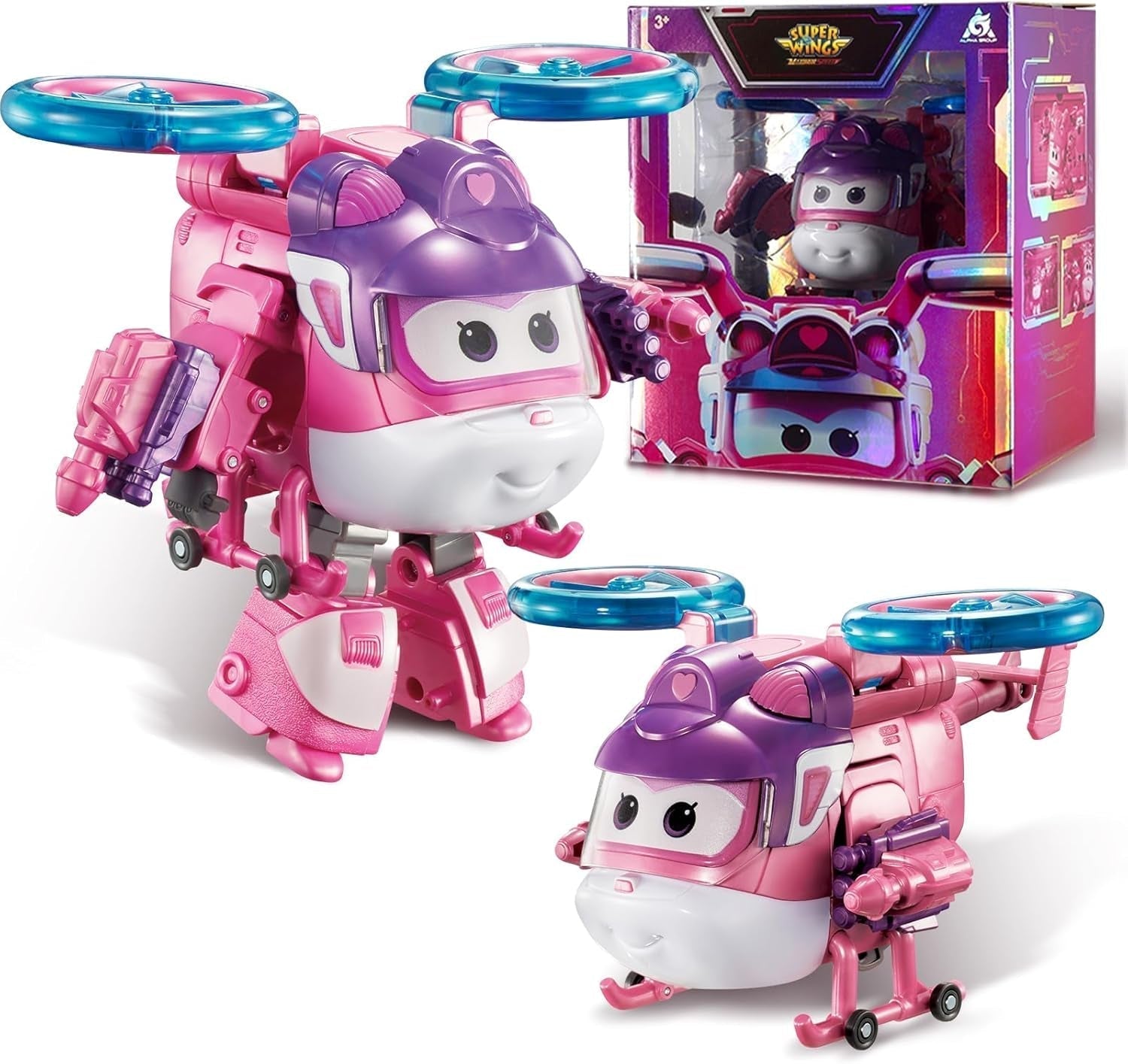 Auldey EU740283 Super Wings Transformator Rysunek JETT Supercharge 12 Cm, Kolorowe figurki Naty Shop Dizzy
