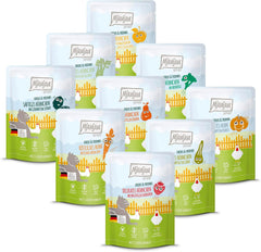 MjAMjAM - Premium Nassfutter für Katzen - Chicks & Friends Box, 9er Pack (9 x 300g), getreidefrei mit extra Fleisch