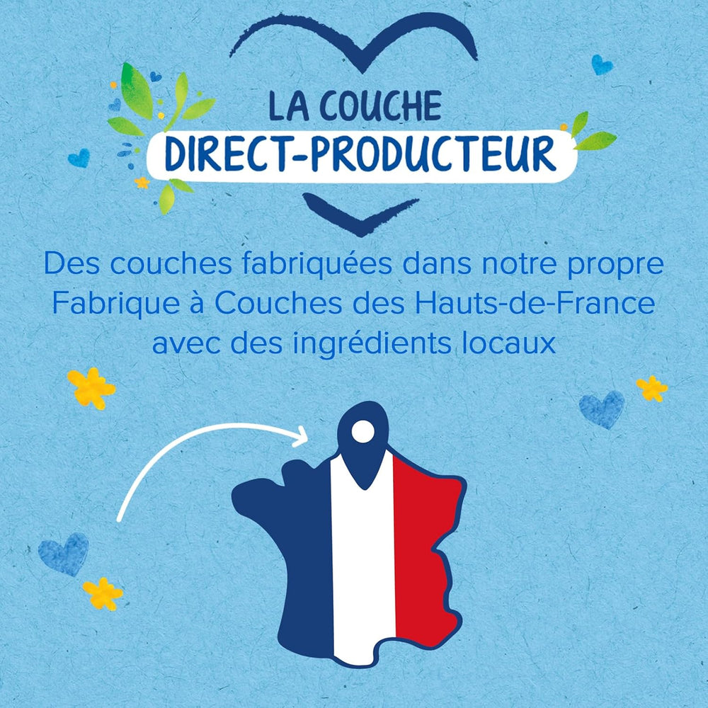 - Ökologische Diadeln, Größe 2 (3-6 kg) – natürlicher Ursprung, ohne Schadstoffe – 12 Stunden trocken, extrem saugfähig – hermestellung we Francji – 150 Einwegdiadeln – Opakowanie 1 miesiąc