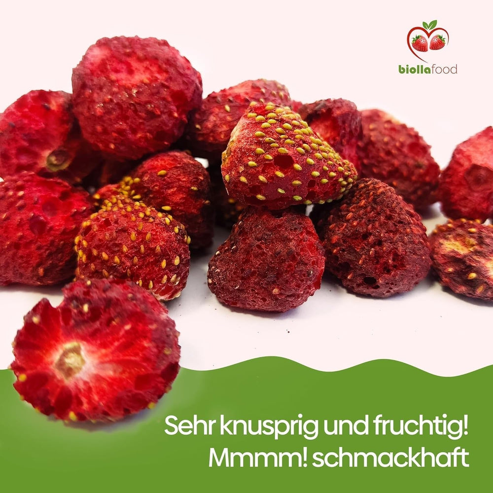 biolla food căpșuni întregi uscate, 0,5 kg, 100% naturale. Gustări sănătoase pentru copii. Ideale pentru smoothie-uri, muesli cu ovăz, ceai și terci. Durată lungă de valabilitate. VEGAN, FĂRĂ GLUTEN, ALIMENTE CRUDE Produse deshidratate Naty Shop