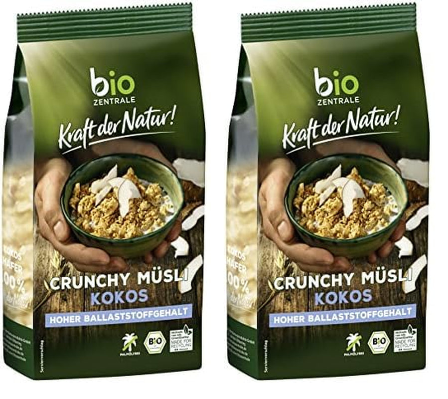 Chrupiące musli z jagodami Biozentrale | 375 g organicznego musli | Idealny na śniadanie i filiżankę musli na wynos | Alternatywa dla batonów musli