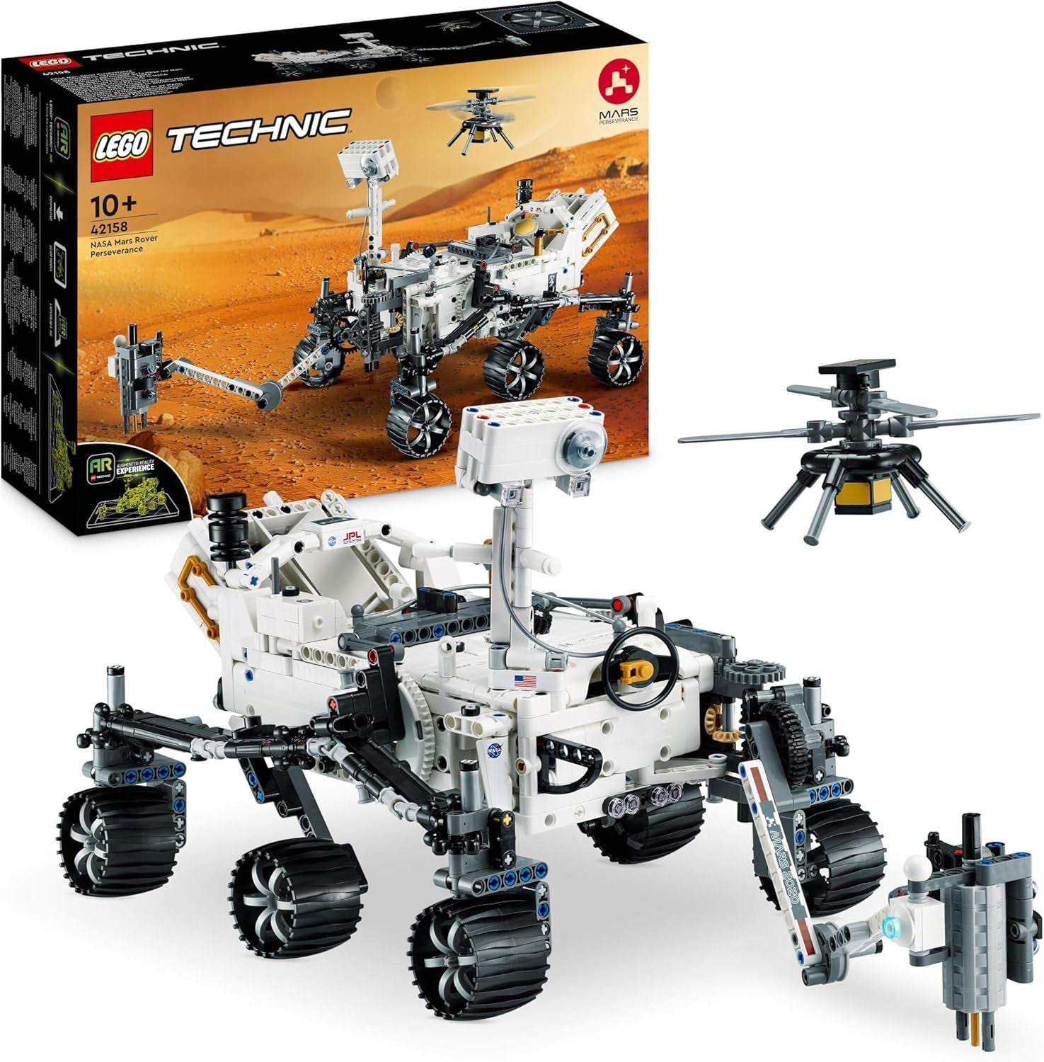 Zestaw LEGO Space 42158 Technic NASA Łazik marsjański Perserverance z aplikacją Ar Zabawka naukowa do budowania dla dziewcząt i chłopców Ponad 10 zestawów do budowania Besuche den LEGO-Store Single
