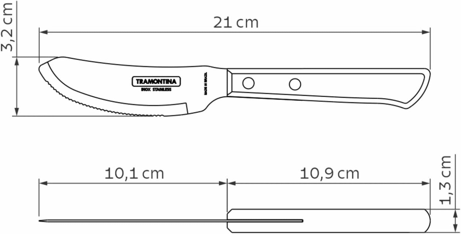 Tramontina PIZZA Besteck, 8-Tlg Set, Für 4 Personen, Rostfreier Edelstahl, Fsc-Zertifizierte Holzgriffe, Spülmaschinenfest Bucatarie Naty Shop