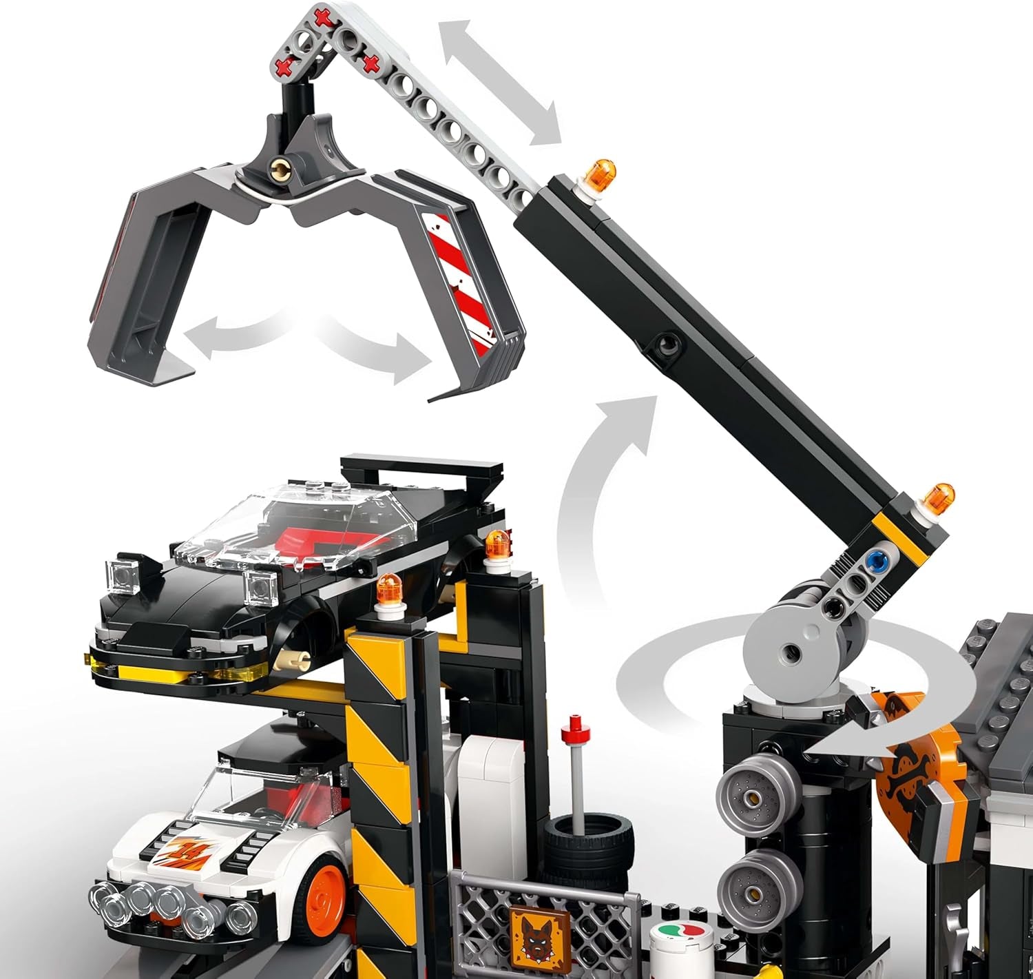 LEGO City złomowisko z samochodami — zabawka z prasą do złomu i dźwigiem, 2 samochodziki, 4 działające minifigurki i budynek biurowy — prezenty urodzinowe dla chłopców i dziewcząt od 8 lat 60472 Zestawy do budowania Besuche den LEGO-Store