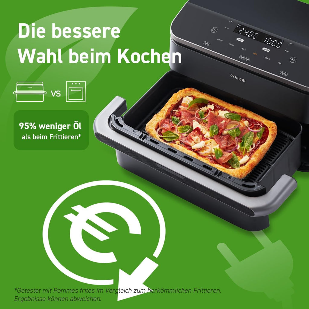 COSORI Hot Air Fryer 2 camere Airfryer, 8-In-1 Dual Blaze Twinfry XXL, 10litri Electrocasnice Naty Shop