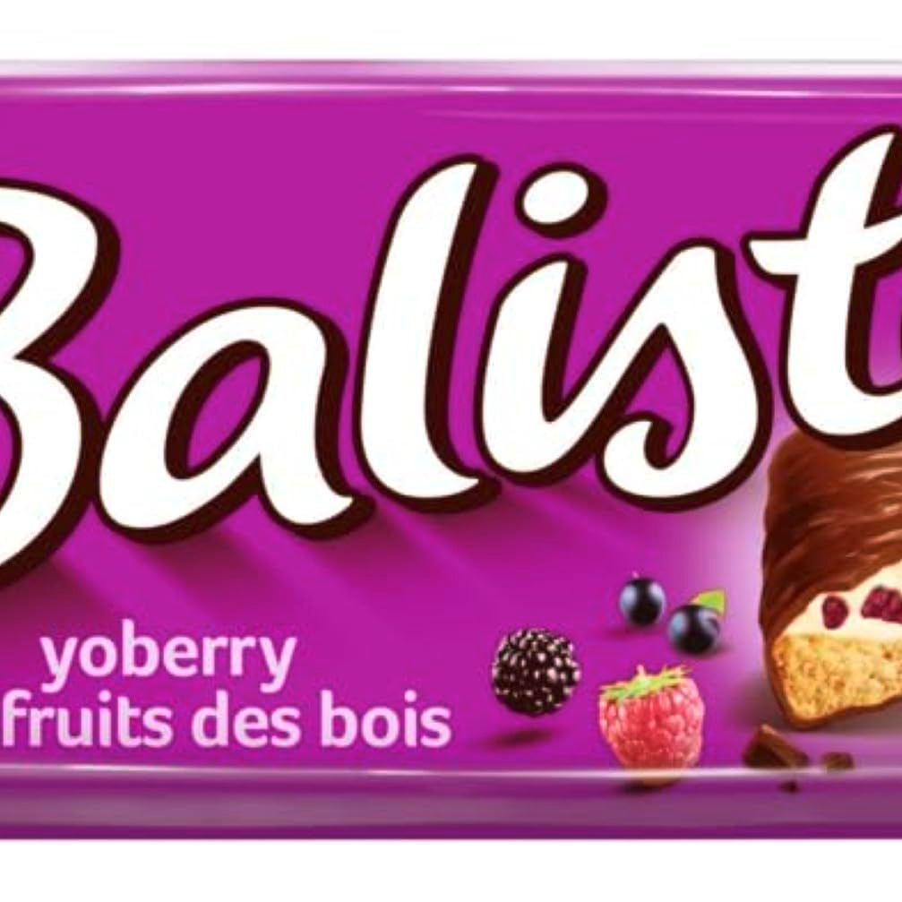 Balisto Chocolate Pack luzem, batoniki czekoladowe Yoberry, płatki zbożowe i jogurt, 8 x 18,5 g, czekolada, batoniki musli, opakowanie zbiorcze czekolady (148 g)