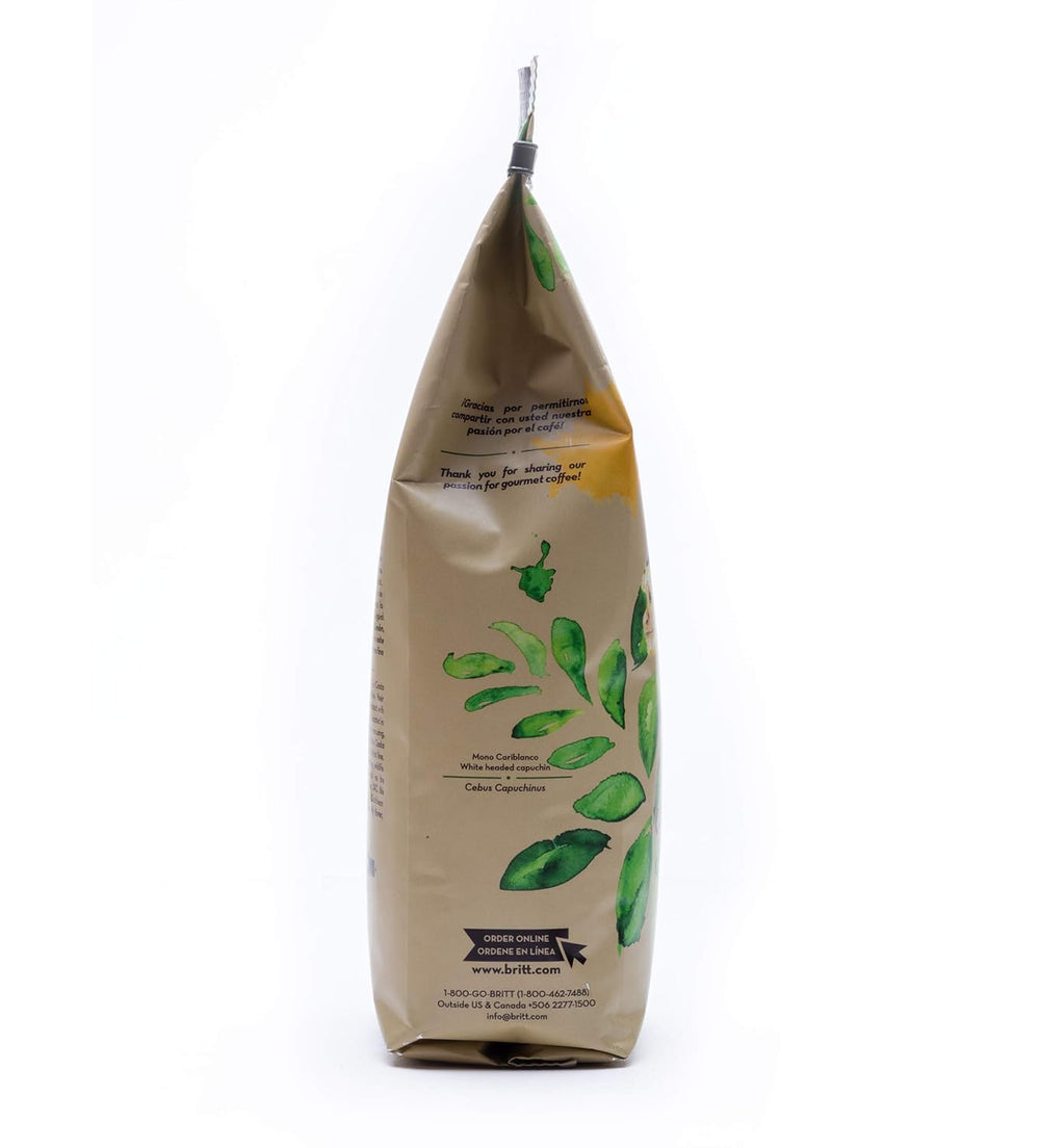 Café Britt® - Amestec Costa Rican Habitat Cariblanco (340 g) (Pachet de 3) Cafea Arabica boabe întregi, Kosher, fără gluten, prăjire gourmet și mediu închisă…