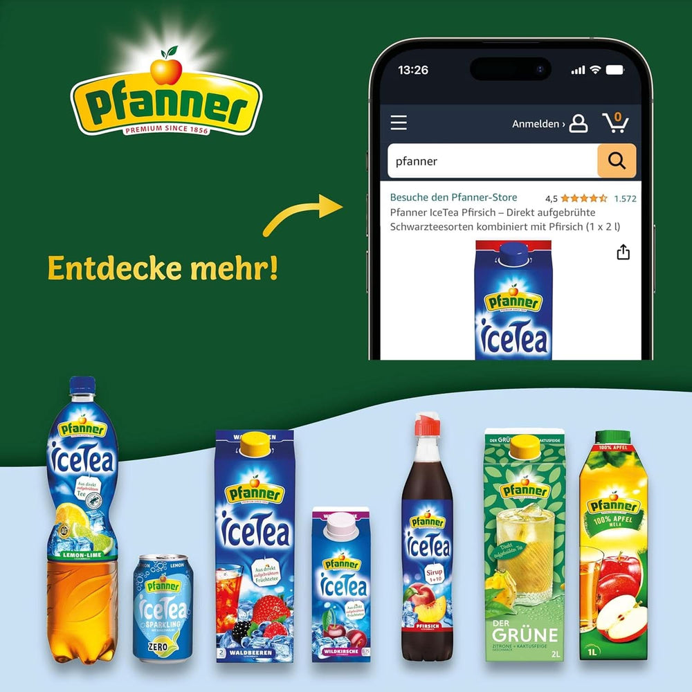 Pfanner Nektar Truskawkowo-Owocowy (8 X 1 Litr) - 30% zawartości owoców - Napoje Truskawkowe Naty Shop