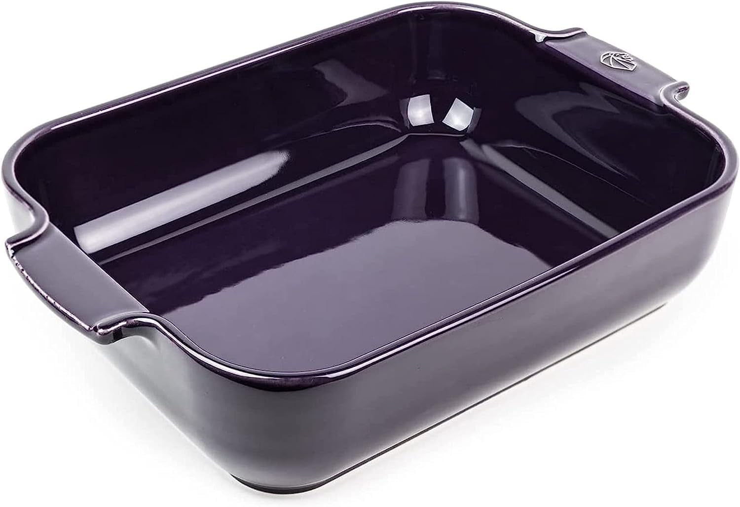 Peugeot Appolia Rechteckige Auflaufform Mit Griffen, Keramik, Schiefer / Grau, 7,2X31X21,7 Cm, Fassungsvermögen: Ca. 2 L, 60060 Formy i blachy do pieczenia Naty Shop Auberginefarben