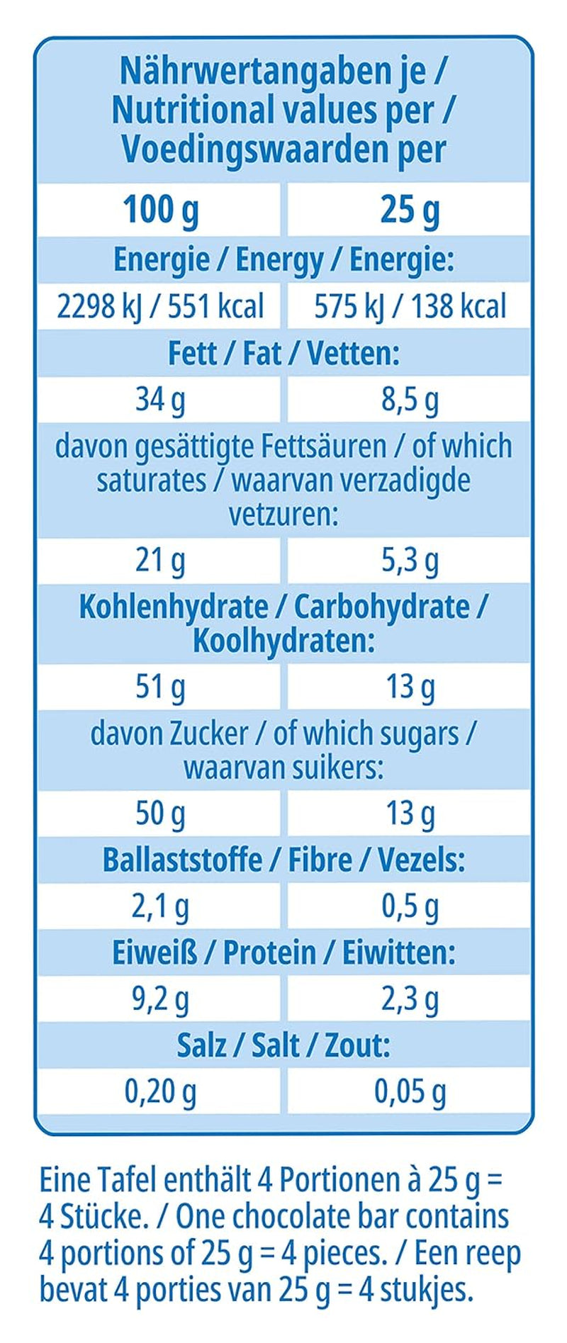 frankonia CZEKOLADA Czekolada mleczna pełnomleczna bez laktozy i glutenu, 100 g