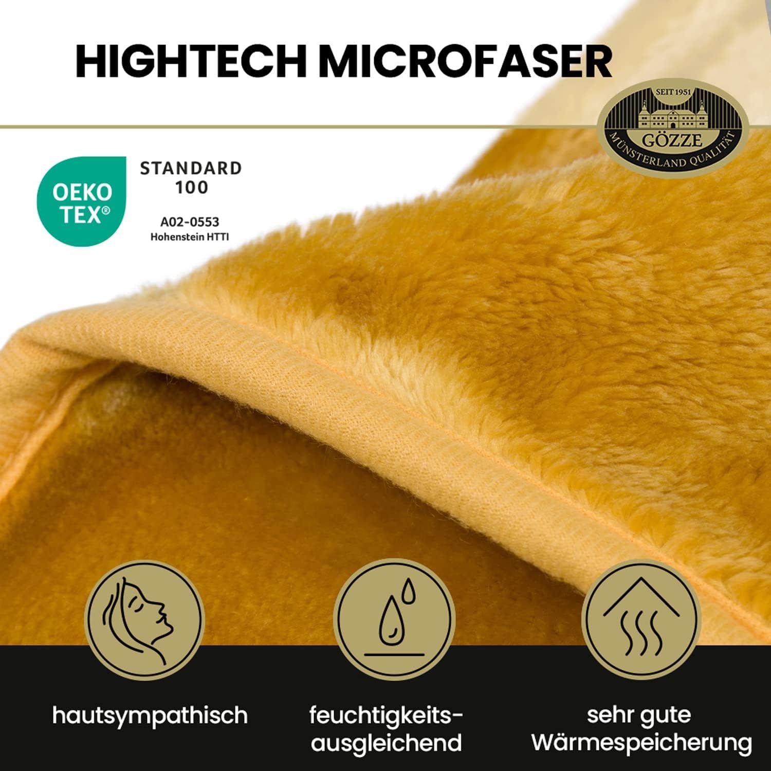 Gözze - Wygodny koc Premium Cashmere-Feeling, 500 G/M², 180 x 220 cm - musztardowy Łóżka i koce Besuche den GÃ¶zze-Store