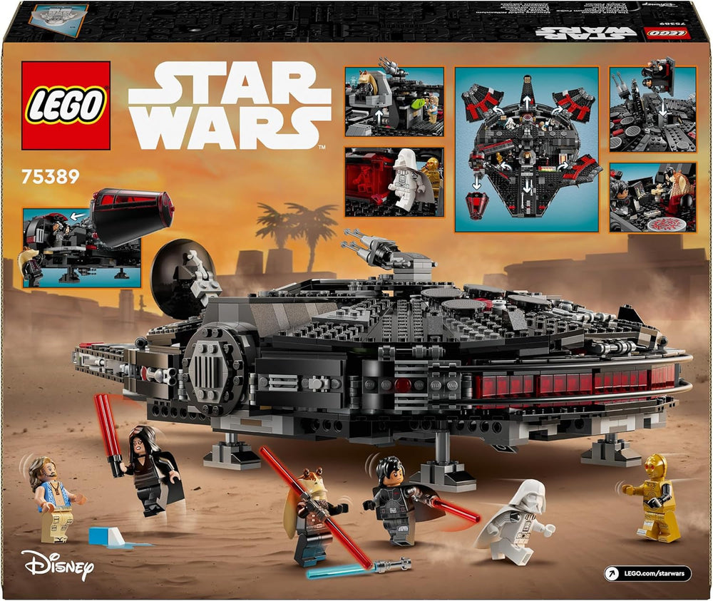 LEGO Star Wars Dark Millennium Falcon, zestaw statku kosmicznego, zabawka do budowania dla dzieci, prezent urodzinowy dla chłopców, dziewcząt i fanów, zabawka przygodowa 75389 Zestawy do budowania Besuche w sklepie LEGO