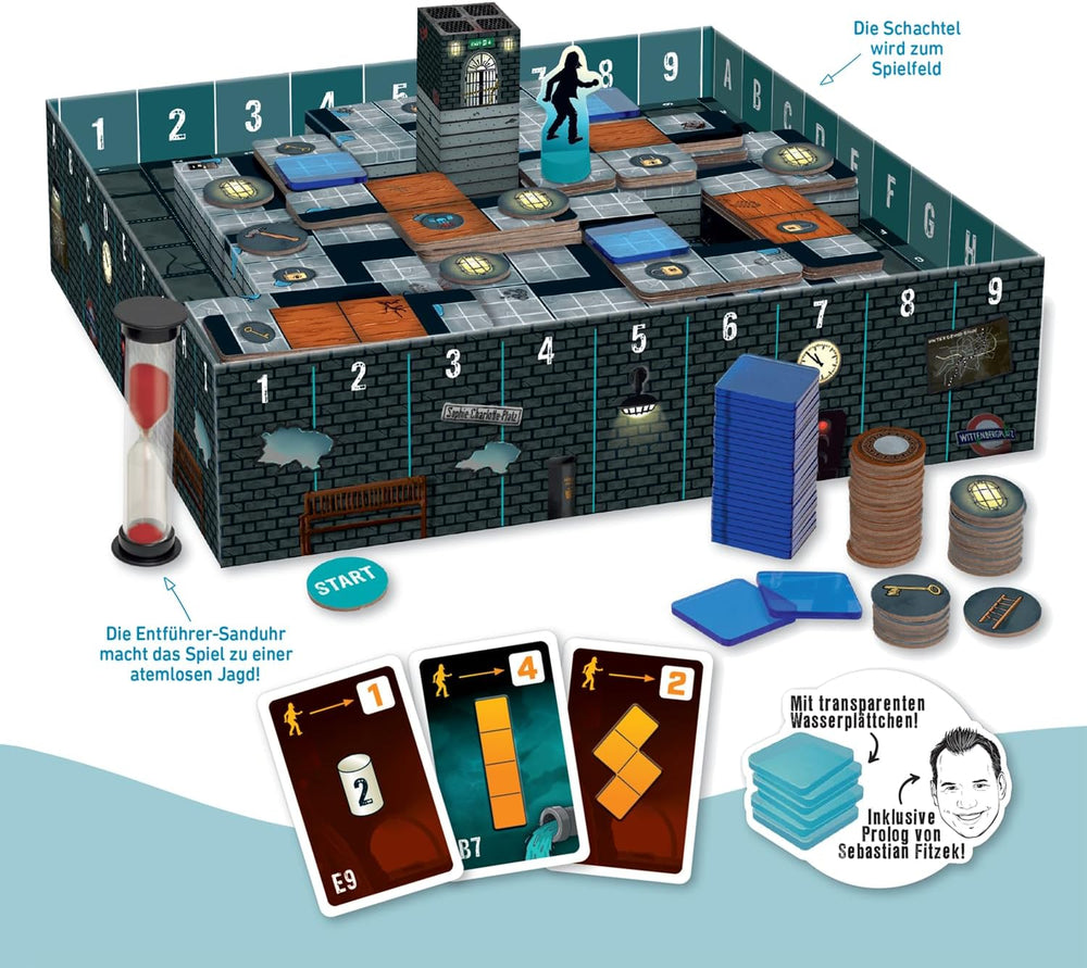 Mojżesz. Sebastian Fitzek Underground, innowacyjna gra thriller 3D dla fanów gier ucieczki, kooperacyjna gra planszowa autorstwa Marco Teubnera o różnych poziomach trudności, dla osób w wieku od 12 lat.