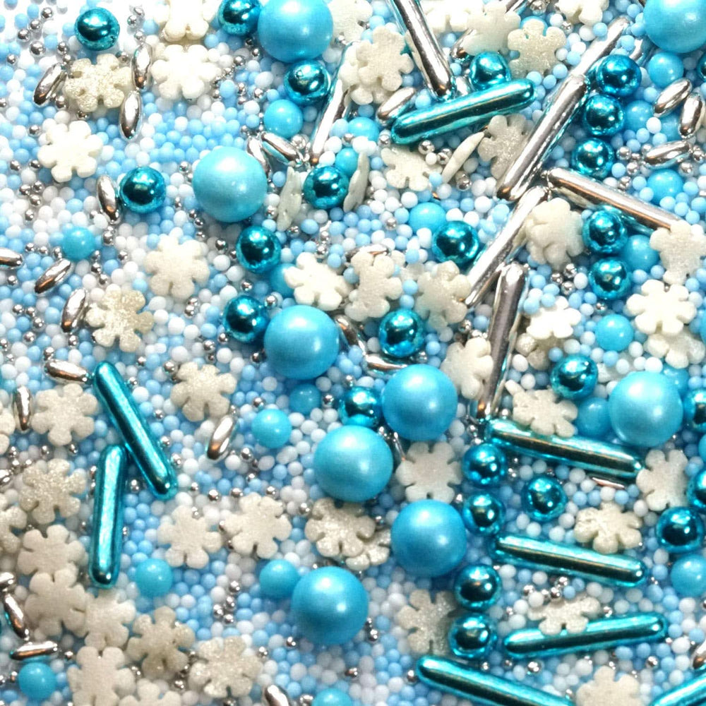 Streusel Glück, Mix Sprinkles Snowflakes, Blue White, 90 gramów Sprinkles Naty Shop
