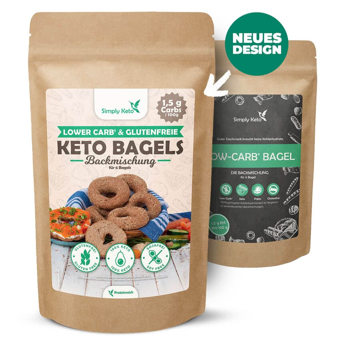 Simply Keto Lower Carb* Mieszanka do pieczenia bajgli dla osób z niską zawartością węglowodanów* i diety ketogenicznej - bez laktozy i glutenu - 335 gramów Naty Shop Kitchen