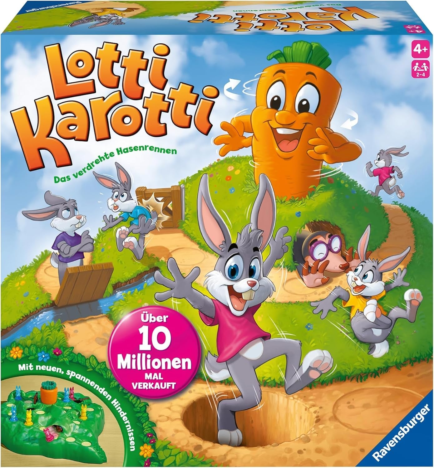 Jocuri pentru copii Ravensburger 22343 - Lotti Karotti - Joc de curse pentru 2 până la 4 jucători, joc pentru copii de la 4 ani - Cadouri de ziua de naștere